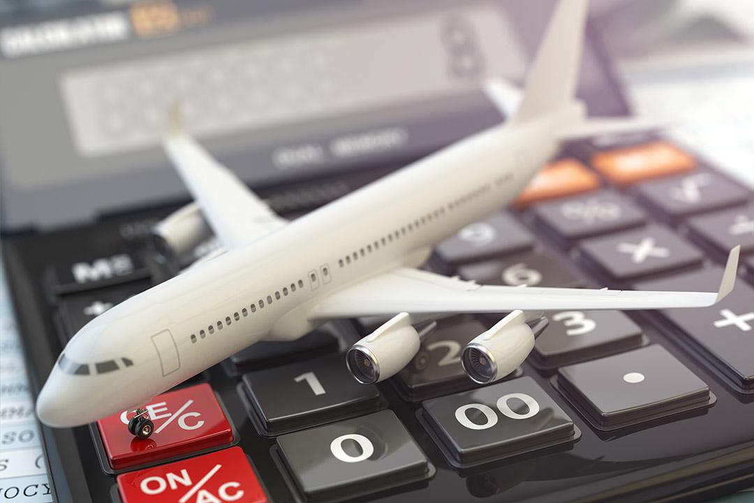 A flight mockup on a calculator